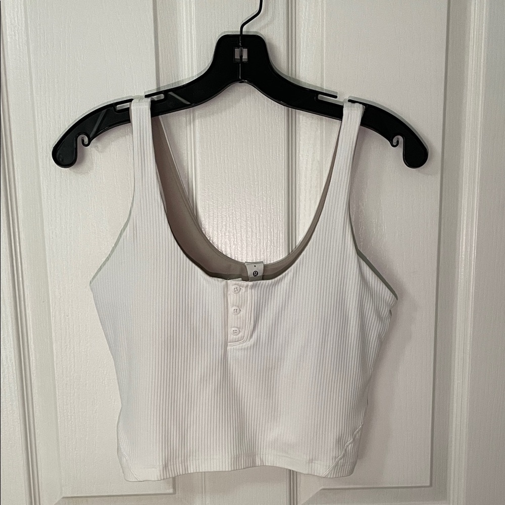 Lululemon Align White Ribbed Henley Tank Top